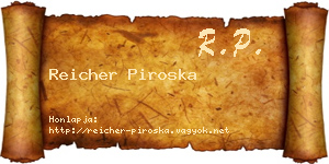 Reicher Piroska névjegykártya